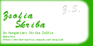 zsofia skriba business card